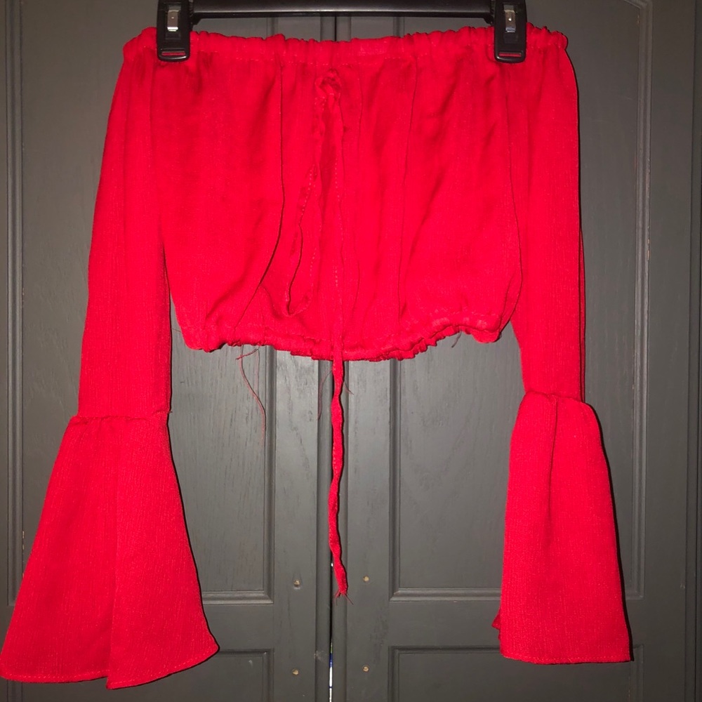 Red crop top